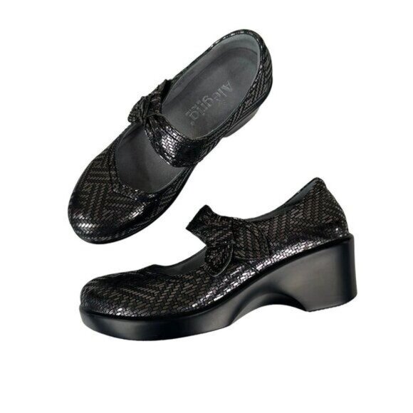 Alegria Ella Women SZ 36 Pewter Dazzle Mary Jane Pump Shoes Gray Metallic Comfy - Picture 7 of 12